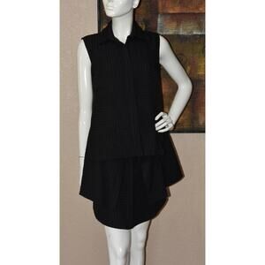 Sandylew Designer Boutique iilin Black Sleeveless Layered Dress Size 2 NWT